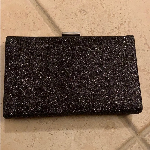 black sparkly clutch